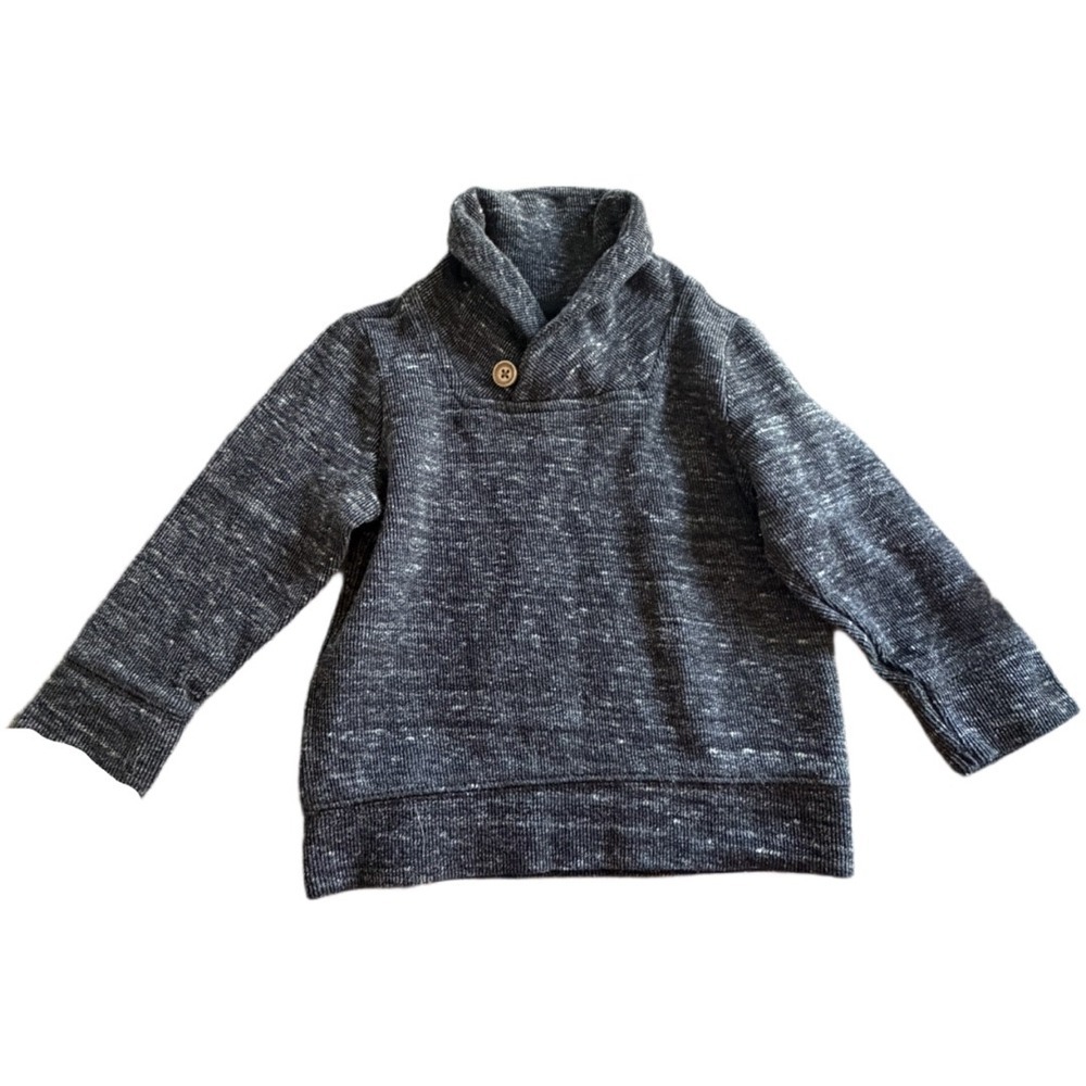 Old Navy Toddler Shawl Collar Pullover Sweater 18-24 Months Gray Marled Button